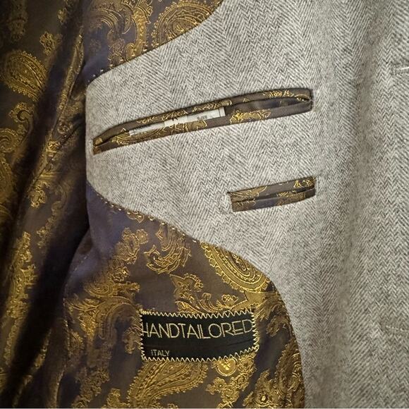 Firado Italia Gray Wool Men’s Blazer Jacket 44R Super 140’s - Picture 7 of 10